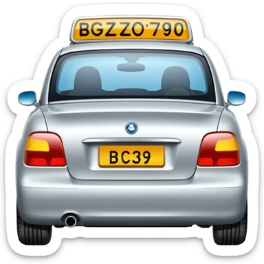 Make a car number plate say BGZ9007 and make the car there to sticker