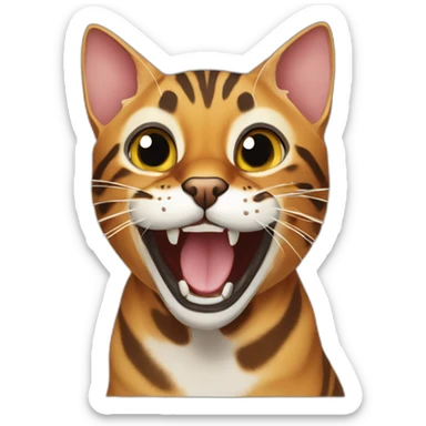 bengal cat meowing loud sticker