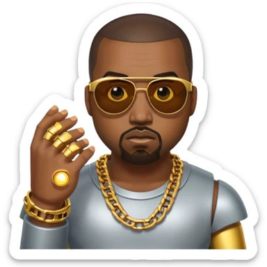 kanye west fights evil ai robot sticker