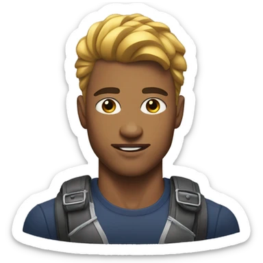 A muscular man 20 years old with a fashionable hairstyle sticker