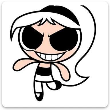 Make the eyes darker and add a sinister grin to the face for a more menacing look. Keep the picture quality and style exactly the same. No other changes. sticker