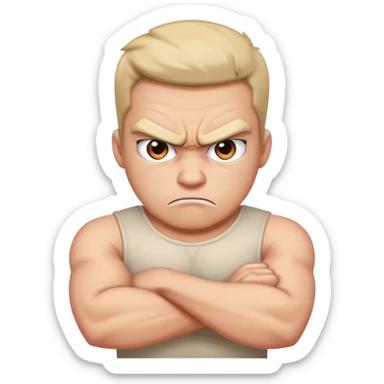 Angry with arms crossed sticker