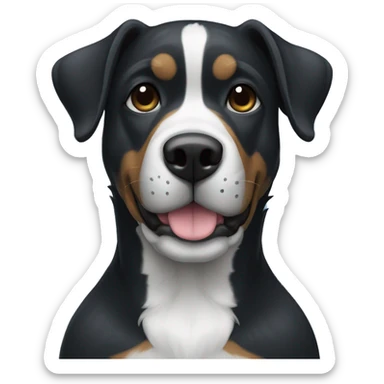 Perro negro con arrugas feo y camiseta azul  sticker