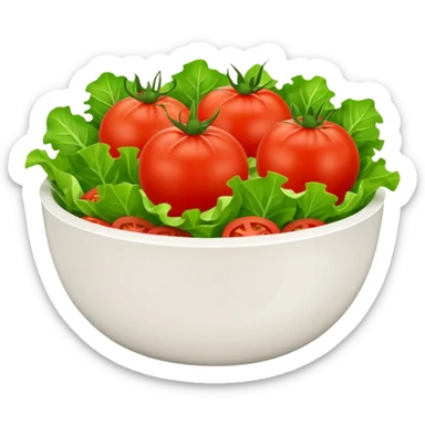 salad bowl with lettuce and 2 chopped tomatoes only sticker