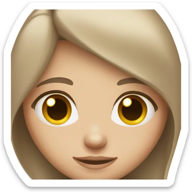 White skinned girl with medium length light brown hair sticker