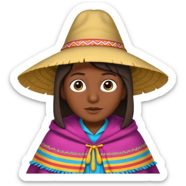 peruano con chullo y poncho sticker