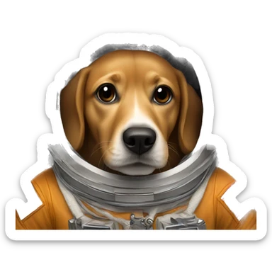 Caramel colored dog as an astronaut sticker
