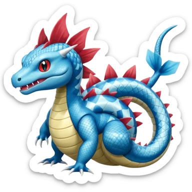 Krookorok-Feraligatr-Gyarados-Salamence-Dratini-Dragonair-fusion-hybrid-creature  sticker