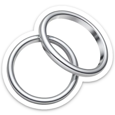 two silver rings entwined sticker