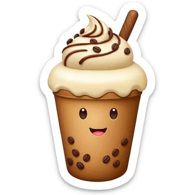 bolitas de helado de cafe con semilla de cafe  sticker