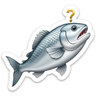 Cod with a question mark sticker