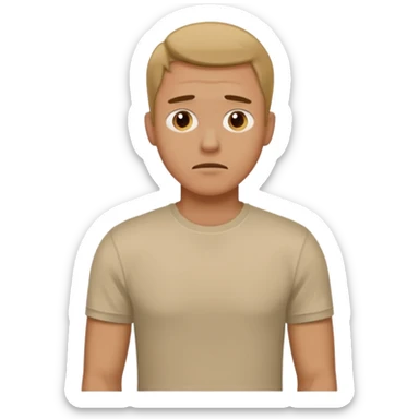 Man wearing a t-shirt and feeling cold sticker