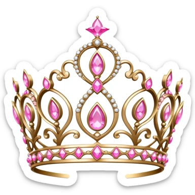 Princess tiara with pink jewels  sticker