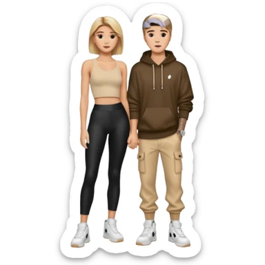 Justin bieber et hailey bieber  voir tous le corps  sticker