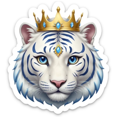 ESO Female white tiger khajiit leader of the umbral rose, blue eyes, blue 'third eye' gem, something symbolizing leadership ruling  sticker