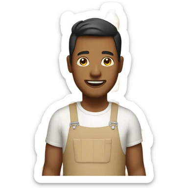 Man with tan jumpsuit and milk coming out of mouth sticker