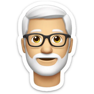 homem branco rosto arredondado oculos fino e barba sticker