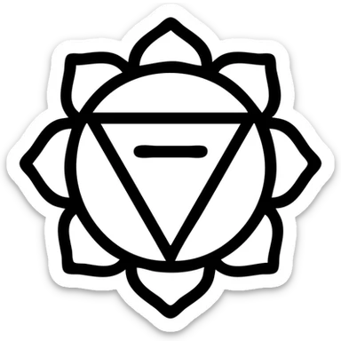 icon on the theme of yoga chakra classes.  sticker