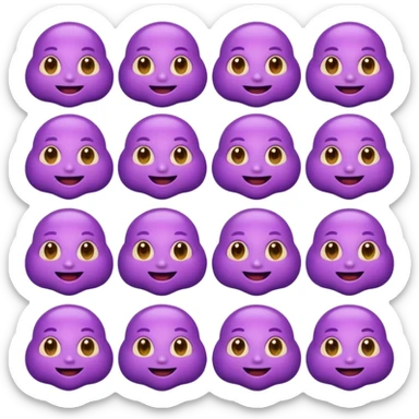 Army of purple goo faces  sticker