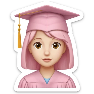 light pink hat graduation sticker