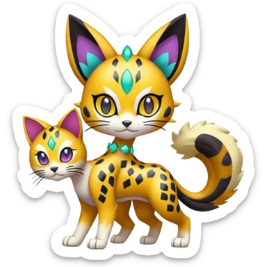 Meloetta-Gatomon-Liepard-Pokémon-Fakémon-fusion-hybrid-creature sticker