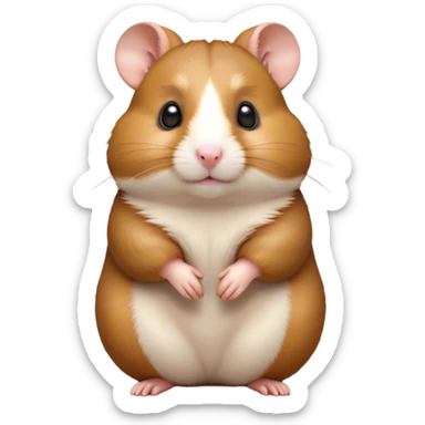 Cinematic Noble Brown Hamster Portrait Emoji, Poised and regal, with a tiny, compact build and a smooth, well-kept rich brown fur, deep-set soulful dark eyes, Simplified yet sharp and sophisticated features, highly detailed, glowing with a soft, dignified glow, high shine, intelligent and energetic, stylized with an air of miniature majesty, focused and attentive, soft glowing outline, capturing the essence of a watchful and confident rodent, so majestic it feels as though it could scurry out of the screen with effortless authority! sticker