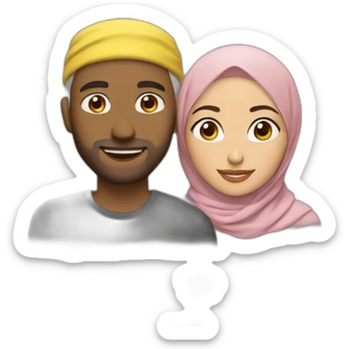 Me and my hijabi wife with earings blinking sticker