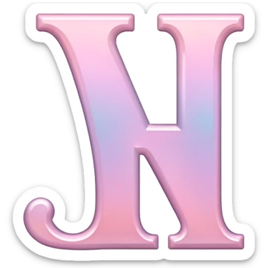 Iridescent pastel pink romantic formal elegant sophisticated Font setting icon with letter H sticker