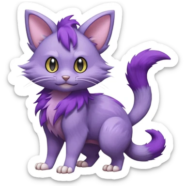 Purrloin-Delcatty-Rattata-Pokémon-fusion-hybrid-creature (full body) sticker