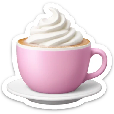 Pink coffee with whipped cream  sticker