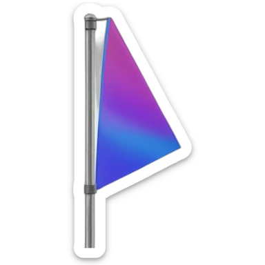 triangle flag on a pole waving in the wind sticker
