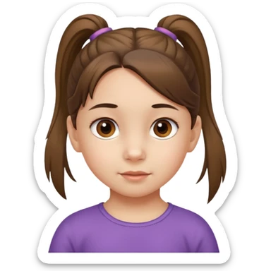 una chica pequeña con una cola de caballo de 4 años sticker