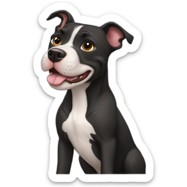 Una perra pitbull totalmente negra sticker