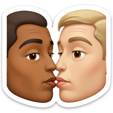 two men kissing sticker