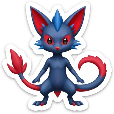 Sneasel-Weavile-Fakémon-hybrid-creature (full body)  sticker