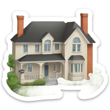 A large house full of mail and packages  sticker