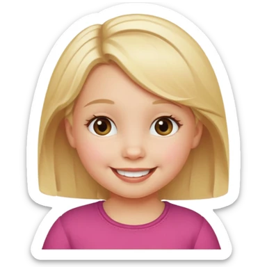  girl blond hair todler emojj sticker