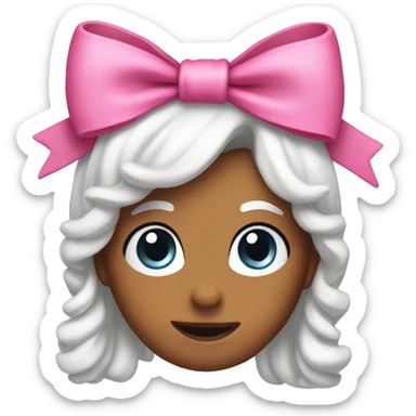 a cute bow that looks like the pink one but instead it's white! sticker