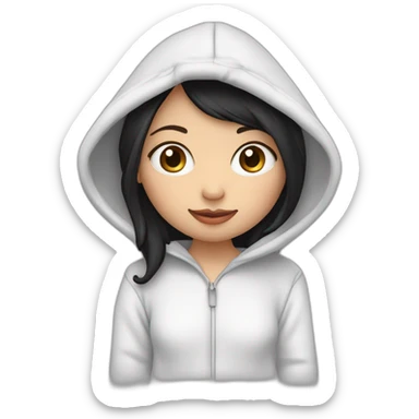 fille en pyjama vache avec capuche , peau noir yeux noisette cheveux noir sticker