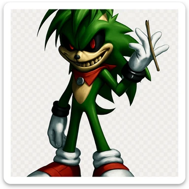 Keep the picture quality and style exactly the same. Make the eyes and mouth look much scarier—add a more intense, menacing stare, sharper or more sinister grin, and subtle shadowing for a truly unsettling effect. No other changes. sticker