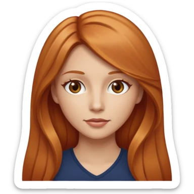 girlfriend with long dark strawberry blonde hair with brown eyes sticker