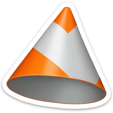 Orange safety cone no stripes sticker