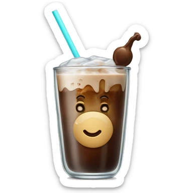 Iced coffee in a libbey glass cup sticker