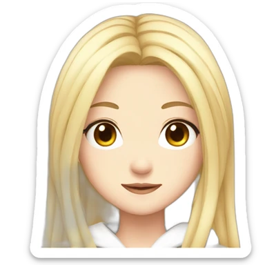 Anime girl with long hair blonde with white suéter  sticker