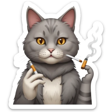 Cat smoking a cigarette  sticker