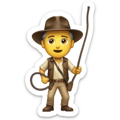 Indiana jones cracking a whip  sticker