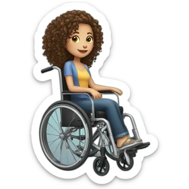 brunette-wheelchair-girl-with-curly-hair sticker