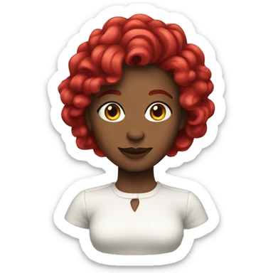 Femme aux cheveux rouges ondulés  sticker