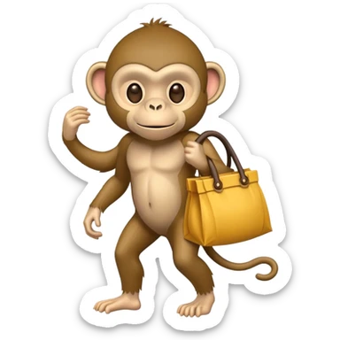 monkey wearing a mask and carrying a bag of loot sticker