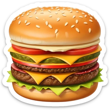 Mcdonald’s cheeseburger and fries and soda sticker
